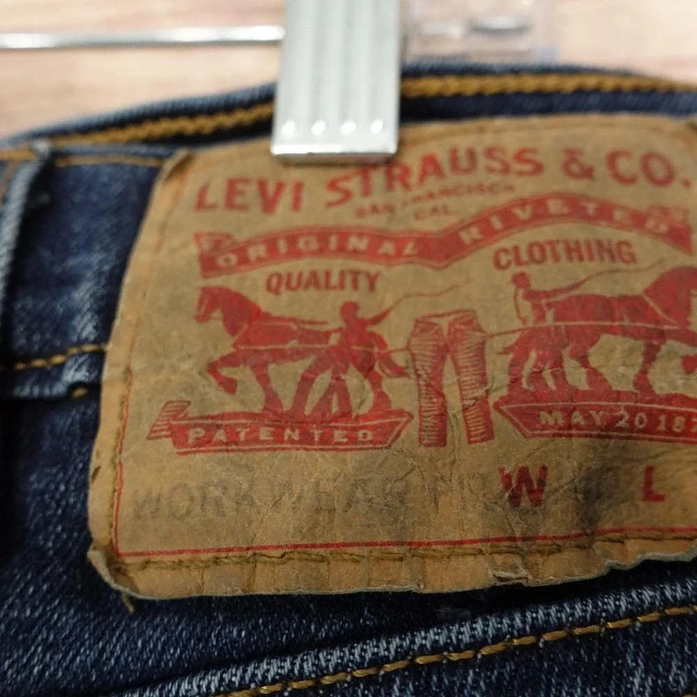 Levis Workwear Jeans Mens 40x30 Blue Medium Wash Regular Straight Stretch Denim
